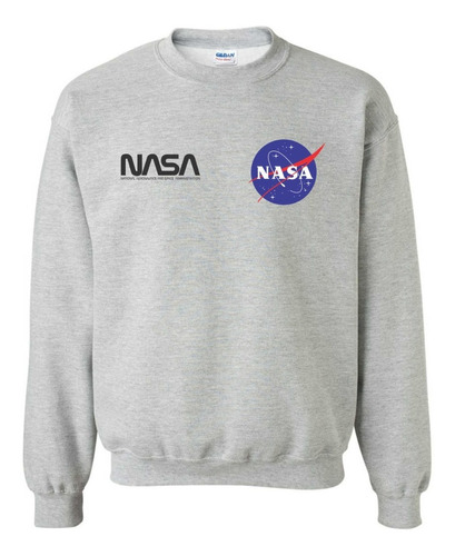 Sudadera Nasa Logo Bordado Unisex Sin Gorro 