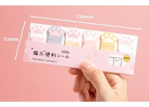5 Block Notas Tipo Post-it Kawaii Garrita Gatito