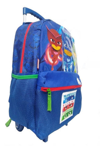 Mochila De Carrinho M Lancheira Estojo Pj Masks Cor Azul