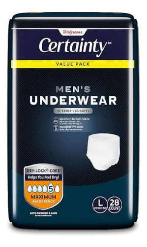 Walgreens Certainty Ropa Interior Para Hombre, Máxima Absorc