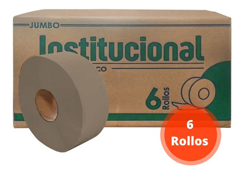 6 Rollos Higiénico Jumbo Velty Biodegradable Ecológico Cafe