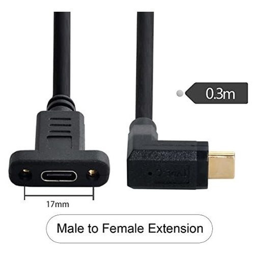 Cablecc Usb-c Usb 3.1 Tipo C Macho Con Ángulo De 90 Grados H
