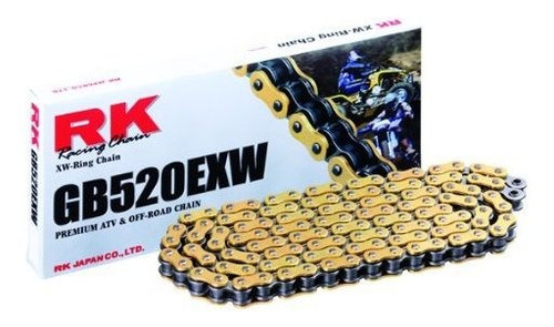 Rk Racing Chain Gb520exw-114 114-links Gold