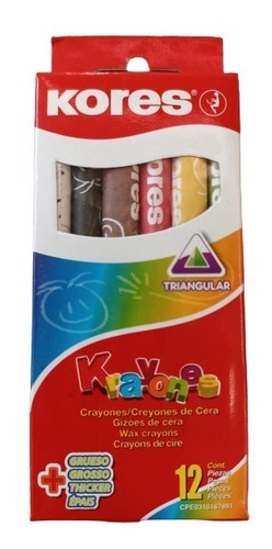 Creyones De Cera Triangular  Kores 12 Unidades Pack 2