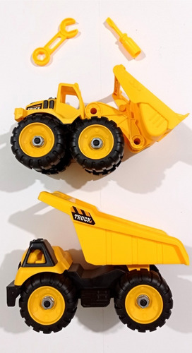 2 Autos Constructores Super Truck Armables + Herramientas