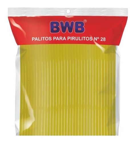 700 Palito Para Pirulito  28 Cm  Grande Amarelo  Bwb 