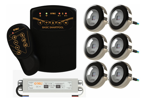 Kit Basic Smartpool 2a Geração + 6 Leds 10w Rgb + Fonte 100w