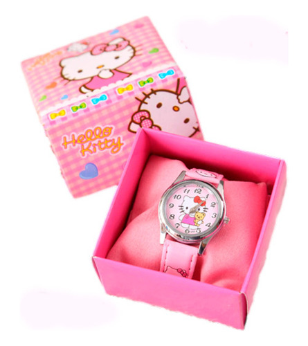 Reloj Pulsera Niños Hello Kitty Con Cajita De Regalo