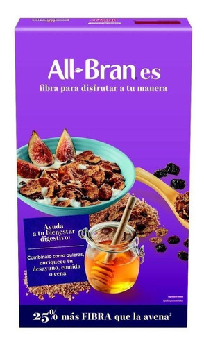 Cereales Kellogg's All Bran Sabor Pasas 1 Caja De 490g