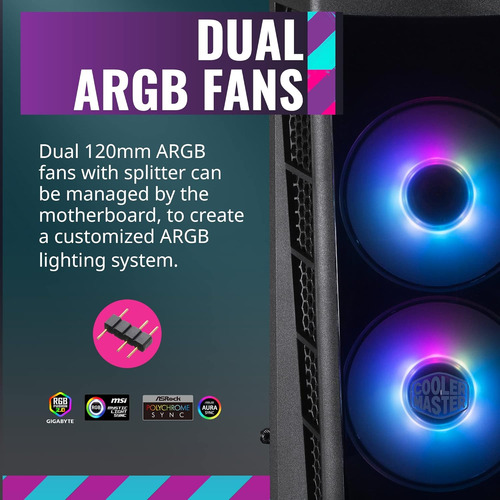 Cooler Master Masterbox Mb320l Argb Micro-atx Con Doble A...