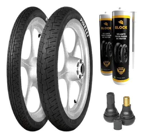 Par Pneu 350-16+275-18 City Demon Pirelli + Bicos + Selantes