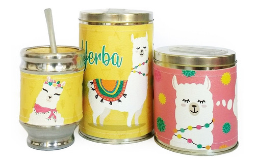 Equipo De Mate Madera Completo No Drama Llama Set Kit Matero