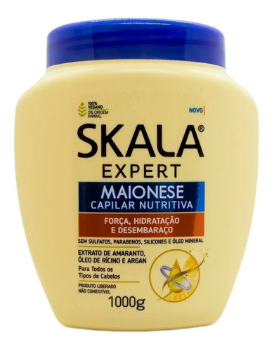 Skala Maionese Máscara Vegana Nutritiva Mayonesa Cabello 1kg