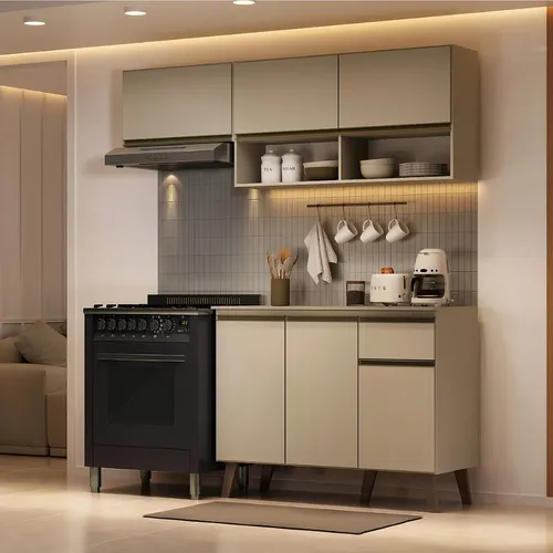 Armário De Cozinha Compacta Atlanta Petit carraro Amêndoa