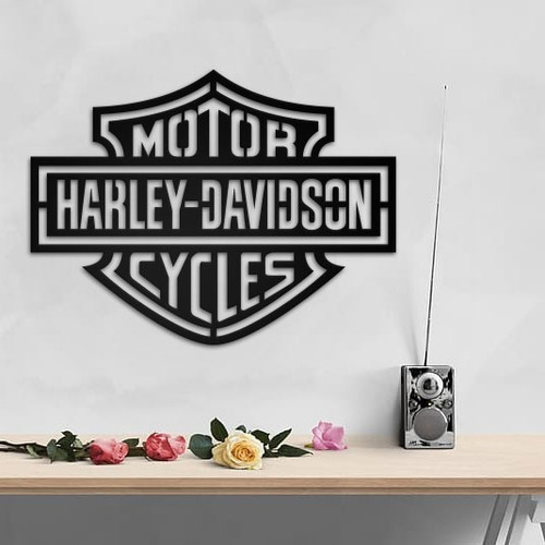 Harley  Davidson 30 X 40 Cms, Cuadro Mdf Negro 3mm.