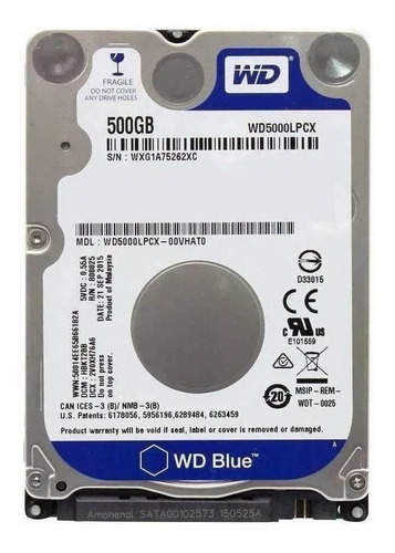 Disco duro interno Western Digital  WD5000LPCX 500GB azul