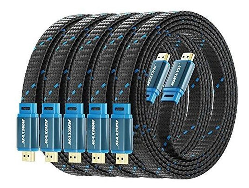 Cable Hdmi - Maximm Hdmi Cable 3ft 4k 60hz Hdr Flat Nylon Br