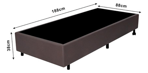 Cama Box Marrom Solteiro 88x188 Com Colchão Adapto Ecoflex