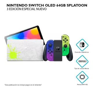 Nintendo Switch Oled 64gb Splatoon 3 Edición Especial Nuevo