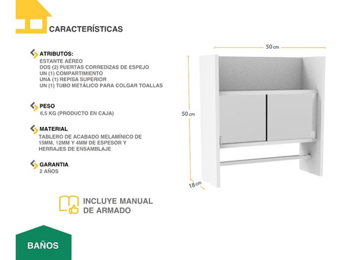 Imagen 4 de 8 de Estantería Aérea 010 - Casalista® Baños
