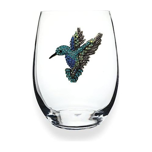 Copa De Vino Sin Pie Joyas De Colibrí, 21 Oz. Regalo Ã...