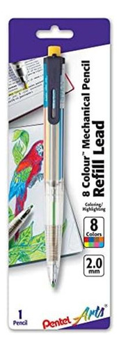 Lápis Automático De 8 Cores Pentel Arts, Cores Variadas De