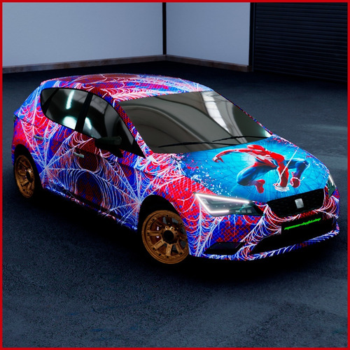 5 Metros Vinil Wrap Forrado Automotriz Spiderman Body Kit