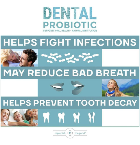 Probiótico Dental, Salud Oral, Mal Aliento, Caries, 60 Uni Menta
