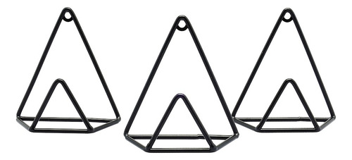 Set Percheros De Pared Triangulares Negros Elegantes Retro Negro