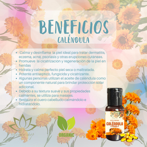 4 Pz Aceite Masaje Relajante Descontract Reductivo Caléndula