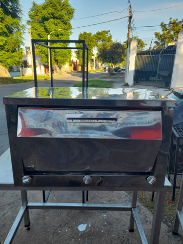 Imagen 1 de 8 de Horno A Gas Para 2 Bandejas De 60x40 En Acero Inox Nuevo Ok.