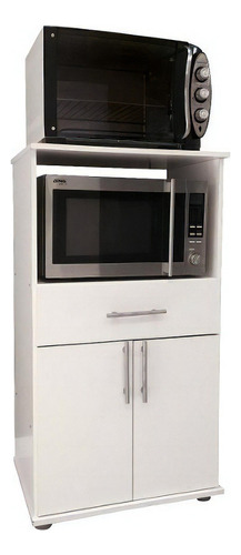 Mueble Cocina Portamicroondas Y Grill 1 Cajon Organizador * Color Blanco