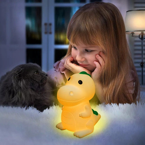 Lámpara De Noche Luz De Dinosaurios Remoto Ajustable
