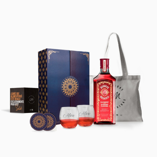 Experiencia Box Gin Bombay Bramble + 2 Vasos Personalizados