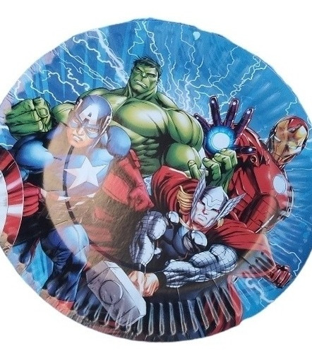 Platos De Avengers Cumpleaños Hulk Thor