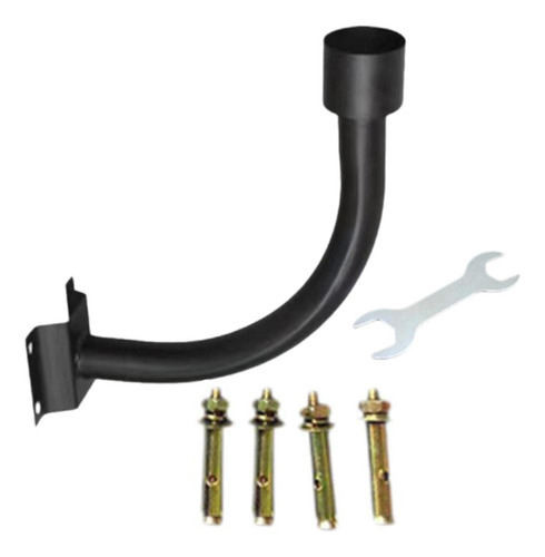 Brazo De Montaje De Extensión De Farola Solar, Curva Negra