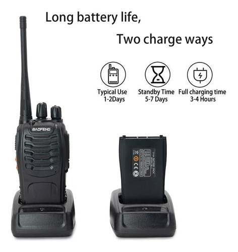 4 Radios Uhf Baofeng Bf-888s Con Auricular, Juegode 4 Manos