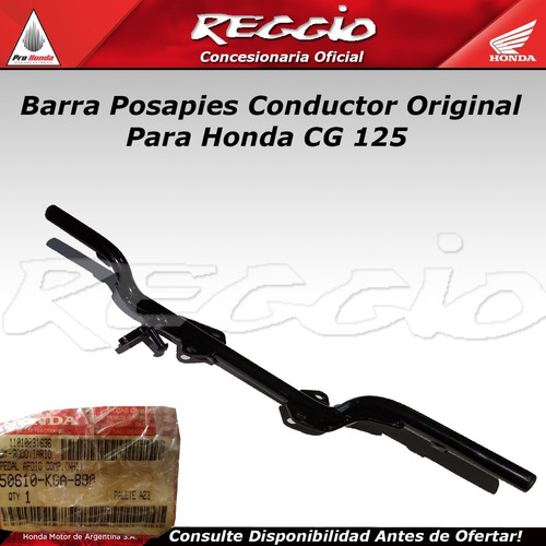 Barra Posapies Conductor Original Para Honda Cg Titan 125
