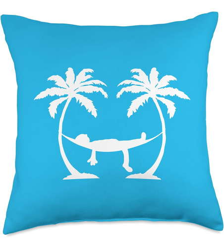 Funny Hammock Sleeping Relaxation Happy Vacation Palm Trees 