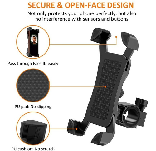 Imagen 4 de 7 de Soporte Teléfono Universal Bicicleta / Moto 360° De Rotació