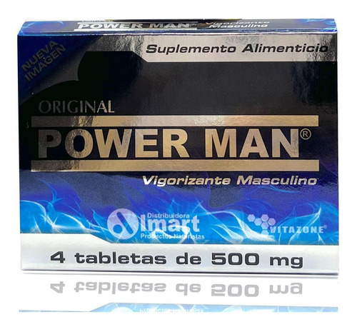 Imagen 1 de 6 de Power Man 4 Tabletas De 500 Mg Original