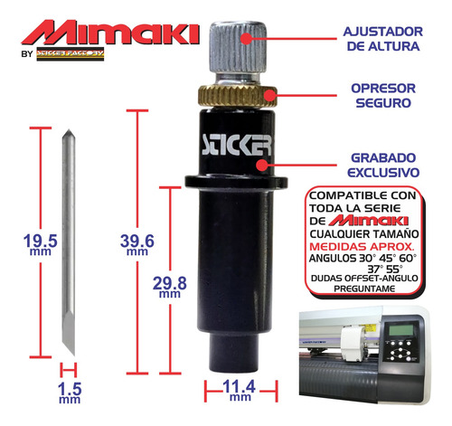 Porta Navajas Plotter Mimaki Toda Serie + 3 Navajas