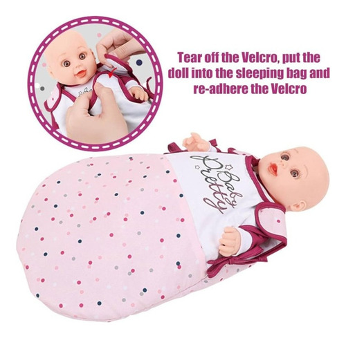 Muñeca Con Saquito De Dormir Hace Pipi, Sonido + Accesorios