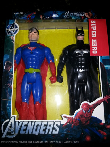 Set 2 Personajes (superman Y Batman) Avengers *luz Integrada