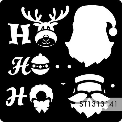 Plantilla O Stencil Navidad S69 13 Cm Uso Rudo 8 Piezas
