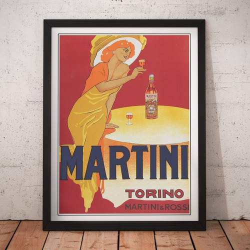 Cuadro Bebidas - Martini - Mujer Arte Vintage 