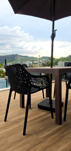 Poltrona Suits Com Braço Preta - Kit Com 2