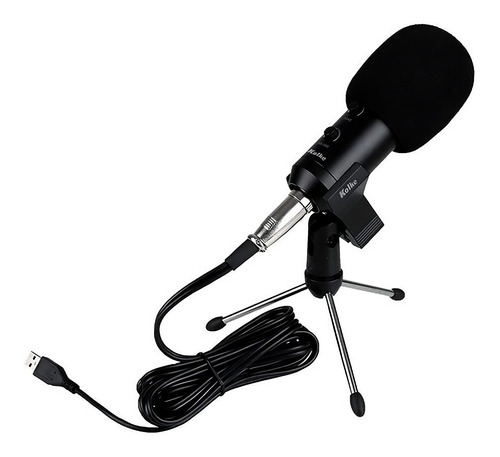 Micrófono Condensador Kolke Con Trípode Kpi-271 Color Negro