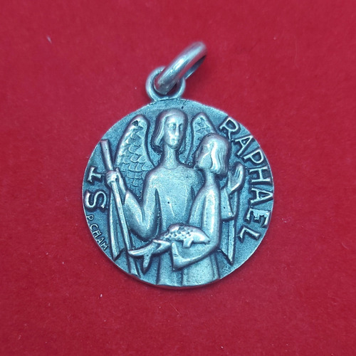 Medalla De Plata Religiosa San Rafael. Peso 11,3g