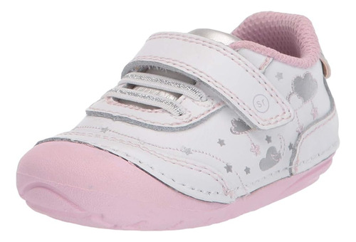 Stride Rite Girls Soft Motion Adalyn First Walker Shoe, Whit